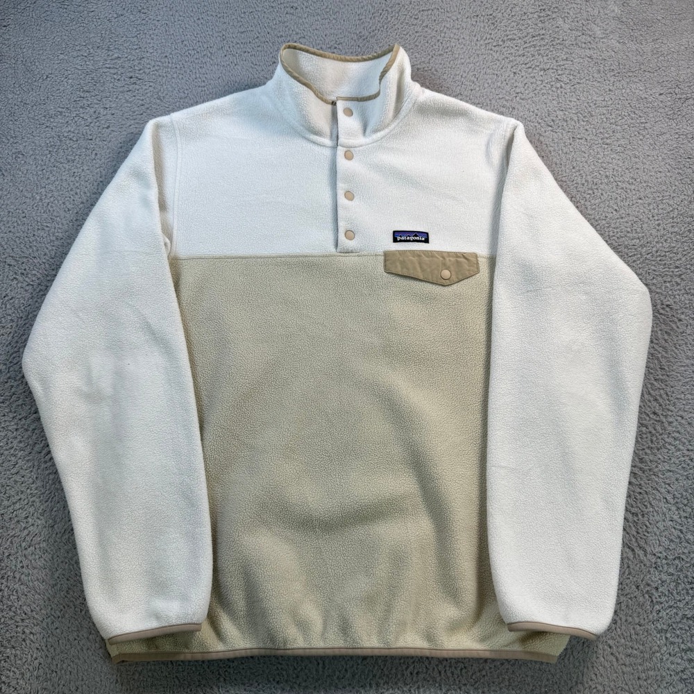Patagonia Synchilla Lightweight Snap-T Fleece Pullover Mens XL Cream Tan 11208